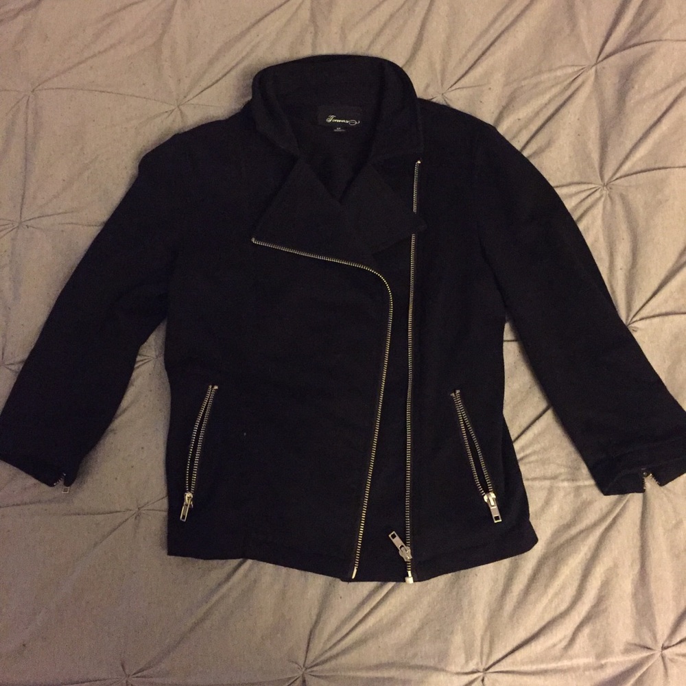 Casual Zipper Moto Blazer